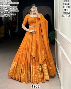 Lehenga Choli de mariée pour femme Noor-e-Magenta, style Bhandhani, longueur ras du sol, traditionnel, en Chanderi, protection solaire, séchage rapide, pour Diwali - Product Image 3