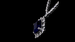 Collar de Plata con Diamantes Cultivados en Laboratorio y Colgante con Aspecto de Zafiro Azul |   Joyería nupcial | Joyería nupcial | Fabricante de Joyería - Product Image 5