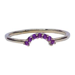 Bague pour femme en argent 925 avec améthyste, sertissage minimaliste, pour usage quotidien - Product Image 2