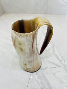 Taza de cuerno de búfalo pulido hecha a mano con logotipo vikingo, tallada a mano, para beber, inspirada en los vikingos y en Ragnar. - Product Image 4