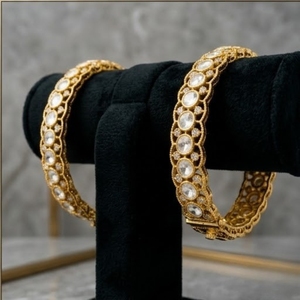 925 Silver Monzo <b>Bangles</b> Traditional Stone Designer Bracelet <b>Set</b> for Women Wedding Party Jewelry - Product Image 5