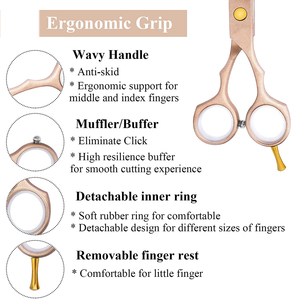 High Quality Beauty <b>Barber</b> Scissors <b>Set</b> Stainless Steel Blades Hardness Right-Handed Design Sharp Blade Tip - Product Image 3