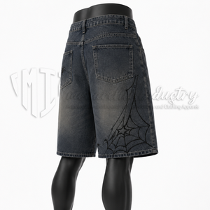 Pantalones Cortos Vaqueros de Mezclilla Lavada Estilo Vintage para Hombre, Holgados, hasta la Rodilla, Estilo Urbano, Ecológicos, Casuales - Product Image 4
