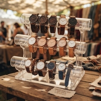 Support d'affichage de montre en acrylique premium, présentoir transparent pour montres connectées, montres-bracelets et bijoux, vitrine de vente au détail