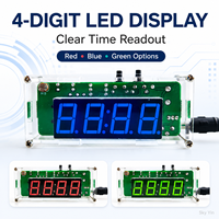 Kit DIY Horloge Numérique Multifonctionnelle à 4 Chiffres LED avec Affichage Heure, Date et Température, Boîtier Acrylique pour Pratique de Soudure Électronique
