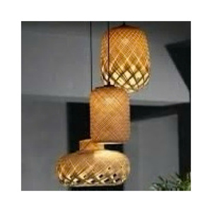 Lampes suspendues en bois pour restaurants, lampes suspendues artisanales en rotin et bambou, décoration - Product Image 1