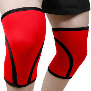 Fighter Bro Red Neoprene Foam PU Leather <b>Knee</b> Pads <b>High</b> Elasticity Protective Padding for Fitness Exercise All Seasons Model 004 - Product Image 5