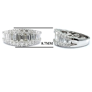 Logo personnalisé Direct d'usine de haute qualité 18k, or blanc massif, diamant naturel, Baguette, diamant, alliance pour femme - Product Image 2