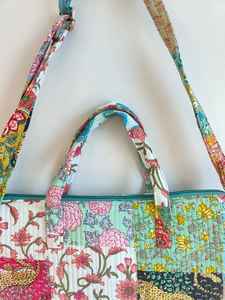 CLASSIC ART & CRAFT Sac pour ordinateur portable en coton matelassé de luxe avec fermeture à glissière, poignée souple, léger, unisexe, pour les voyages - Product Image 2