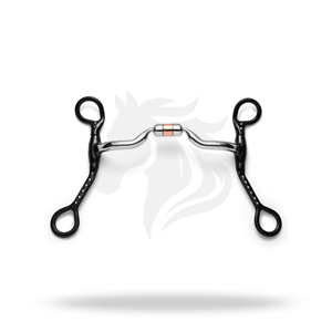 Mors de cheval pleine taille LOW PORT CAPSULE SILVER DOTTED CURB pour le contrôle de l'équitation - Product Image 1