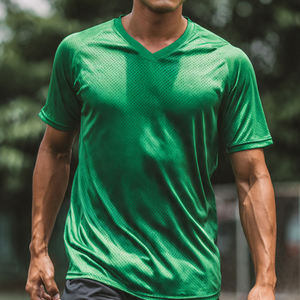 Maillots en jersey respirant 100% polyester à séchage rapide pour hommes, personnalisables, maillots en jersey respirant pour hommes, col en V, manches courtes - Product Image 1