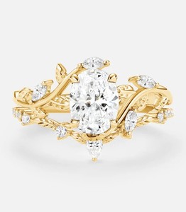 Oval Cut Moissanite Gold Plated Prong Setting Bridal Engagement <b>Ring</b> in <b>Silver</b> Elegant Handmade Vintage Wedding Promise Jewelry - Product Image 2