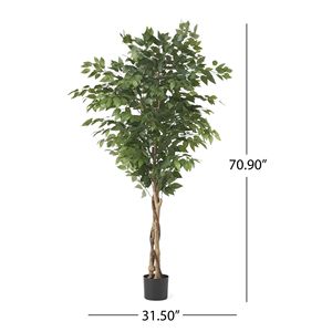 Albero di Ficus Artificiale da 70,9 Pollici per Arredamento Interno - Product Image 4