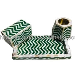 Ensemble Mubkhar artisanal en nacre incrustée de perles, brûleur d'encens arabe au bois de santal, religieux pour le Ramadan, l'Aïd, parfum d'ambiance pour la maison - Product Image 4