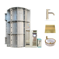 Ligne de production de revêtement sous vide multi-arc PVD, équipement de placage ionique pour la céramique décorative, le verre, les balustrades et la vaisselle