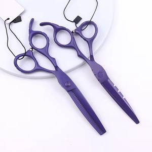 Ensemble de ciseaux de coiffure professionnels, lames en acier inoxydable, poignées en plastique, pour droitiers, utilisation en salon, collection multicolore - Product Image 5