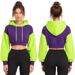 Fabricante de sudaderas cortas para mujer, proveedor mayorista de ropa con capucha personalizada, ropa de marca privada para marcas - Product Image 5