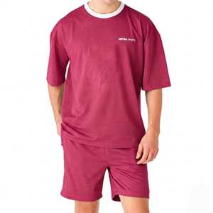 Conjunto de Verano Personalizable para Hombre, Transpirable, de Malla, Camiseta Deportiva Holgada y Pantalones Cortos a Juego, Ligero e Informal - Product Image 1