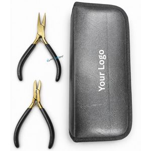 Ensemble d'outils de fabrication de bijoux en acier inoxydable 2 pièces avec logo personnalisé, comprenant des pinces à bec et des pinces coupantes pour fil, 5 pouces / Options personnalisées - Product Image 1