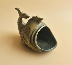 Unique brass <b>ashtray</b> Fish Shape Desktop <b>Ashtray</b> <b>Vintage</b> Design Home Decor Smoking Accessory - Product Image 4