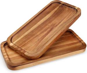 Bandejas Rectangulares de Madera para Comida, Bandeja Decorativa Pequeña para Servir, Tabla Larga para Charcutería, Bandejas de Madera de Acacia - Product Image 1