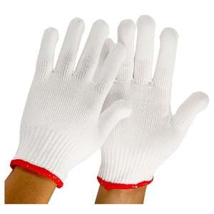 TopWin Hot Selling <b>Bleached</b> White Industrial Knitted Cotton 7 oz Anti-Slip Latex-free Silicone-free Tear-Resistant Safety Gloves - Product Image 5