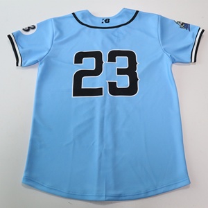 Camiseta de Béisbol Azul Claro para Hombre, Cuello en V, Manga Corta, Nombre del Equipo Sublimado, Transpirable, Absorbe la Humedad, Poliéster para Invierno - Product Image 3
