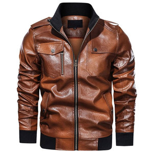 Latest Style Wholesale Windproof <b>Men</b> <b>Leather</b> <b>Jacket</b> Best Selling Stand Collar <b>Men</b> Winter <b>Jacket</b> For Online Sale - Product Image 1