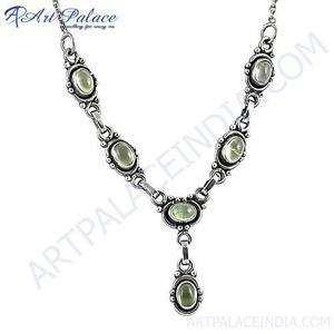 Art Palace Hermoso collar de plata Prenite - Product Image 1