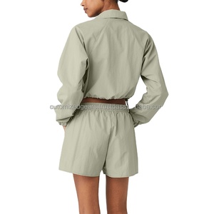 กางเกงวิ่งขาสั้นผ้าโพลีเอสเตอร์ของผู้หญิงทรงหลวมใส่เล่นยิมฟิตเนสมีลายตกแต่ง2025ใหม่ - Product Image 6