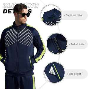 Conjunto de sudadera con capucha y pantalones deportivos de forro polar grueso, corte ajustado, estilo urbano, para entrenamiento y gimnasio, para hombre - Product Image 4
