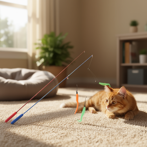 Juguete Extensible para Gatos Yommy, 40-100cm, Estilo Caña de Pescar, Juego Interactivo para Mascotas - Product Image 3