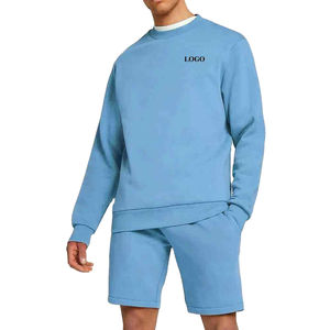 Conjuntos de Pantalones Cortos Personalizados de Alta Calidad para Hombre, Ropa Casual, Camiseta + Pantalones Cortos, Tejido Transpirable, Color Azul Cielo, Ropa para Exteriores - Product Image 1