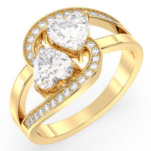 REYES Statement Heart Shape Moissanite <b>Solitaire</b> <b>Ring</b> in 925 Sterling <b>Silver</b> Yellow Gold Engagement Gift Fine Jewelry For Women - Product Image 2