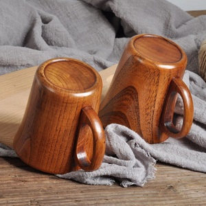Taza de Té de Madera Hecha a Mano, Taza de Café Ecológica con Asa Redonda para el Hogar, Fiestas y Campamentos - Product Image 1