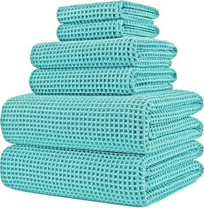 Microfiber Quick Dry Lint Free Oversize Bath <b>Towel</b> Set, 6 Piece (<b>Waffle</b> Weave) - Product Image 5