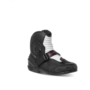 Bottes de moto unisexes en cuir blanc et noir, grande taille, imperméables, protection intégrale, pour adulte, équipement de motocross - Product Image 1