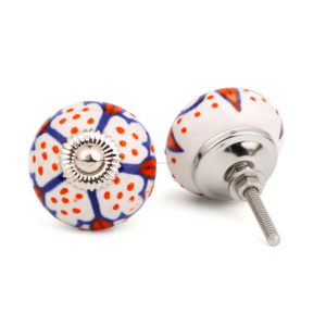 Perillas de puerta de cerámica azul blanco hechas a mano de alta calidad perillas hechas a mano perillas de gabinete de cerámica - Product Image 2