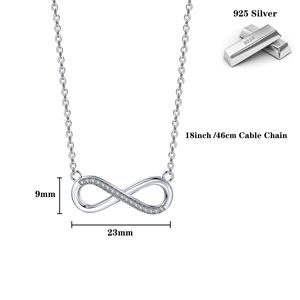 สร้อยคอจี้รูปอินฟินิตี้เงินแท้ 925 ประดับเพชรคิวบิกเซอร์โคเนีย 5A ผลิตภัณฑ์เครื่องประดับคุณภาพสูง - Product Image 3