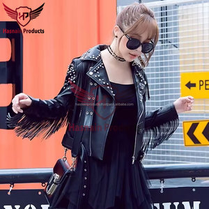 Elegante chaqueta de invierno de vaquero de moda para mujer Prendas de abrigo de cuero occidental genuino con relleno de algodón Fabricado en Pakistán - Product Image 3