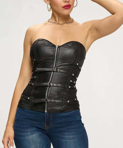 Vintage Plus Size Sexy Overbust Corset Tops for Women Leather Shapers with <b>Tummy</b> <b>Control</b> and Waist Support Sports Use - Product Image 2