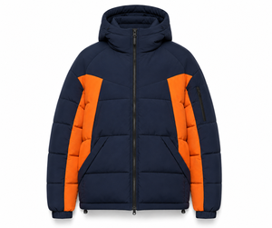 Custom Hooded Winter Puffer <b>Jacket</b> Durable Polyester Shell Thick Insulation Woven Logo Patch Quilted Interior Lining Outerwear - Product Image 1