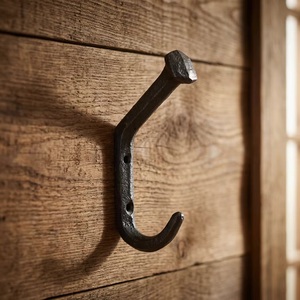 Rustic Cast Iron Wall <b>Hook</b> Heavy Duty Metal <b>Coat</b> Hanger <b>Single</b> <b>Hook</b> Design For Clothing Storage Wall Mounted - Product Image 3