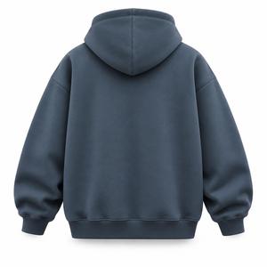 Sweat-shirt à capuche en molleton pour homme, manches classiques, 100 % coton, couleur unie, coupe ample, poche avant, décontracté, pour l'hiver, respirant, ODM - Product Image 2
