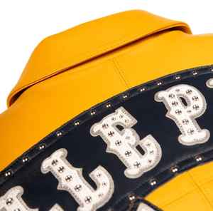 Blousons d'hiver en toile et cuir pour hommes avec col montant lavé, fermeture éclair, garniture en fourrure de mouton, respirants, grandes tailles, vente en gros - Product Image 2