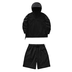 Custom Youth Windbreaker Shorts and Hooded Jacket Set <b>Zip</b> <b>Up</b> Nylon Tracksuit Two Piece Lightweight Breathable Activewear - Product Image 1