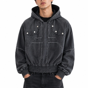 Sweat à capuche zippé oversize en molleton épais pour homme, style streetwear vintage, avec logo personnalisé, coupe ample et design vieilli - Product Image 1