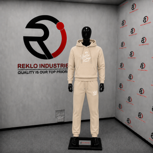 Ensemble de survêtement personnalisé beige pour homme : sweat à capuche et pantalon de jogging, avec logo imprimé, en molleton, vêtements de sport décontractés, streetwear, vente en gros, OEM - Product Image 3