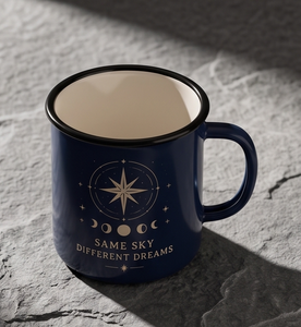 OEM Printed Enamel Coffee Mug Cosmic Astronomy Graphic Deep Blue <b>Iron</b> <b>Travel</b> Drinking Vessel Wholesale Direct Sourcing Partner - Product Image 3