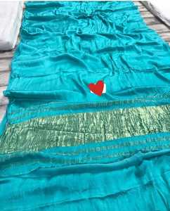 Sari en soie pure avec pallu en tissu et richesse de broderies Zari, tenue ethnique indienne traditionnelle - Product Image 3